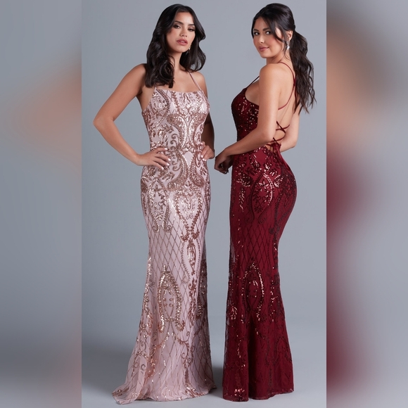 PromGirl Rated PG - Green Statement-Back Long Sequin Prom Dress - Picture 14 of 14